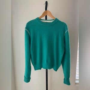 Urban Outfitters Teal green and white stitch sweater